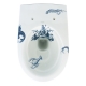 Design toilet met een blauwe afbeelding van zeedieren